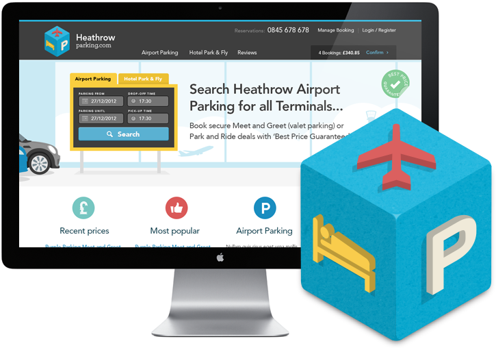 Heathrow Parking monitor and logo
